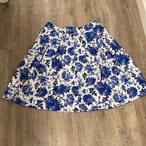 Blue China floral circle skirt